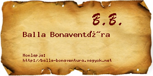 Balla Bonaventúra névjegykártya